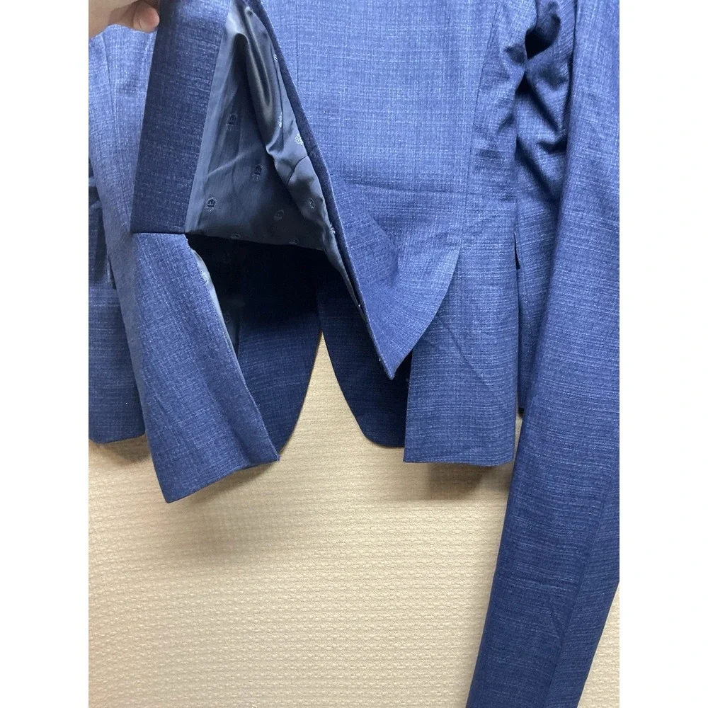 John Varvatos Men's Blue Wool Bedford Slim Fit 2PC Jacket Pants Suit Size 36R/30